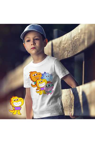 OEM Kids Boys' T-Shirt Tim Rex Space Adventures Dinosaurs Space Cosmos