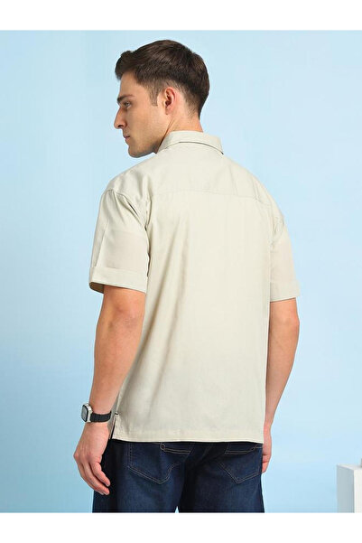 Dennis Lingo By Styli Men Relaxed Fit Solid Cotton Casual Shirt