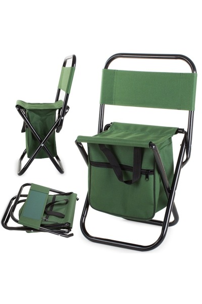 DIGIMAT STORE DIGIMAT Foldable Kids Fishing Chair with Storage Bag, Waterproof, Green