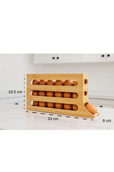 ARVALE Kayan Sistem Bamboo Egg Rack – 4 Tier Egg Storage Stand