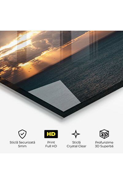 Arthub Glass Painting, Bedroom and Living Room, Clouds, Cloudy Sunrise