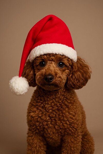 Buddy Store Red Christmas New Year Dog and Cat Hat – with Plush Pompom | For Small and Medium Breeds