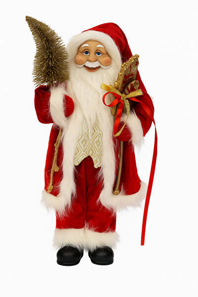 lve Christmas decoration, Santa Claus with staff, 45 cm