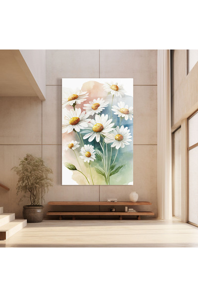 Arthub Glass Painting, Bedroom and Living Room, Daisies, White Daisy Art