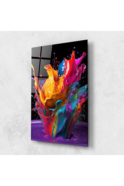 Arthub Tablou Sticla,Dormitor si Living, Culori Vibrante, Brightly Color Splashing