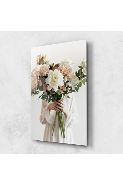 Arthub Tablou Sticla,Dormitor si Living, Buchet De Flori, Bouquet Holding