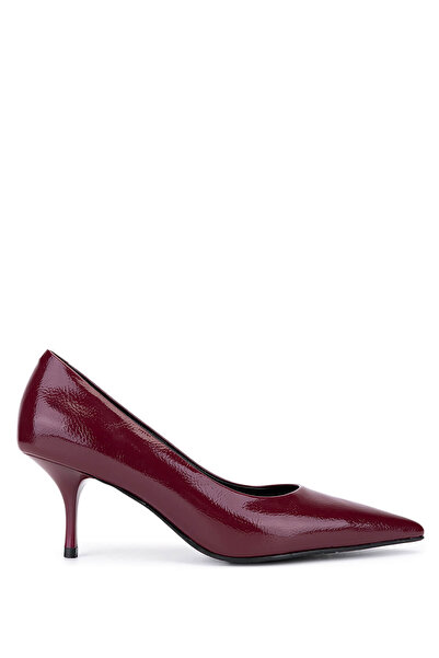 Tamer Tanca Women's Faux Leather Burgundy Patent Leather Heeled Shoes