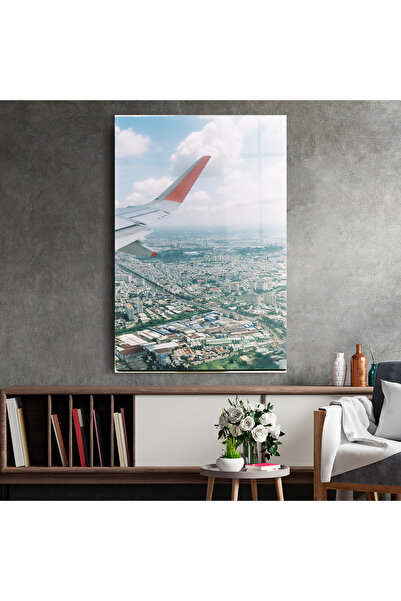 Arthub Glass Painting, Bedroom and Living Room, Urban, Airplane View
