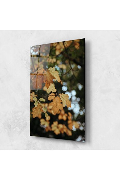 Arthub Glass Painting, Bedroom and Living Room, Autumn, Brown Leaves