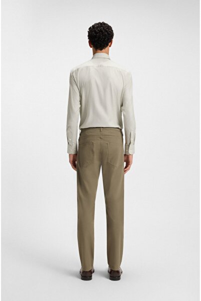 BOSS Men's Regular Waist Narrow Leg Straight Model Pocket Detail Light Brown Trousers 50543953-245