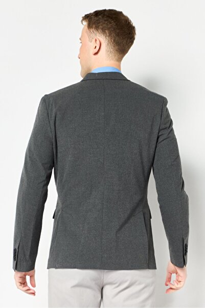 CELIO Men Regular Fit Heather Suit Jacket, Dark Grey
