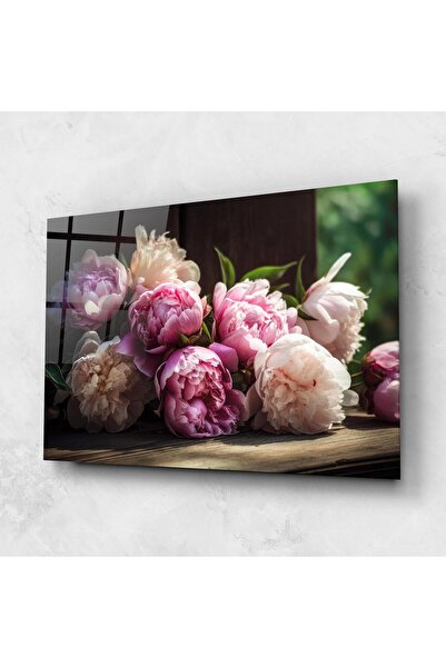 Arthub Glass Painting, Bedroom and Living Room, Peonies, Peonies On The Table