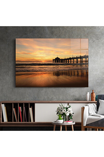 Arthub Glass Painting, Bedroom and Living Room, Beaches, Beach Sunset View