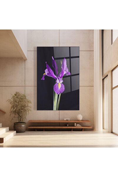 Arthub Glass Painting, Bedroom and Living Room, Iris, Fresh Purple Iris