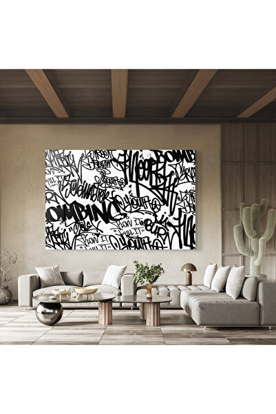 Arthub Glass Painting, Bedroom and Living Room, Graffiti, Black Tags
