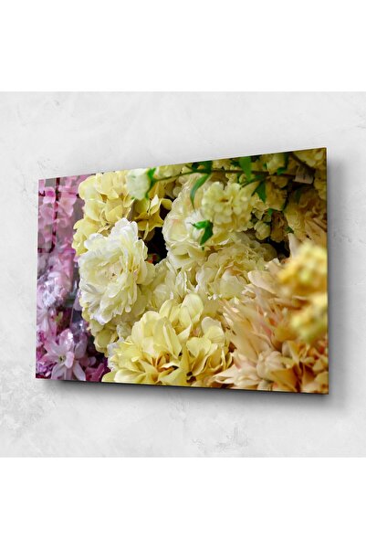 Arthub Tablou Sticla,Dormitor si Living, Buchet De Flori, Beautiful Yellow Pa...