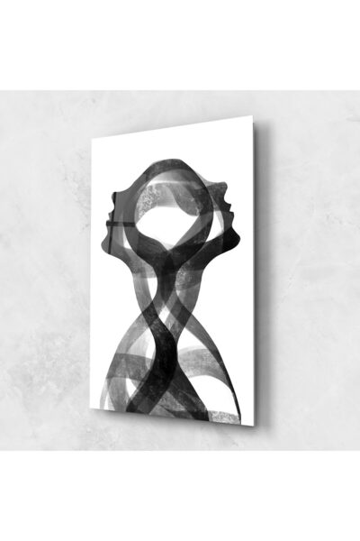 Arthub Glass Painting, Bedroom and Living Room, Black and White, Human Connection