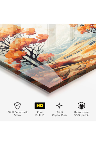 Arthub Glass Painting, Bedroom and Living Room, Autumn, Autumn Tree Painting