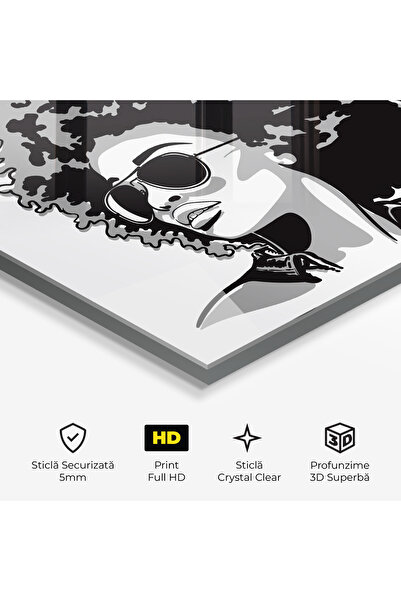 Arthub Glass Painting, Bedroom and Living Room, Black and White, Black Grasses