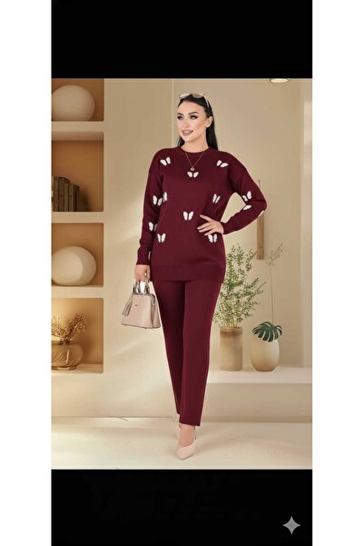 Cemre Life New Deux Butterfly Patterned Knitwear Set