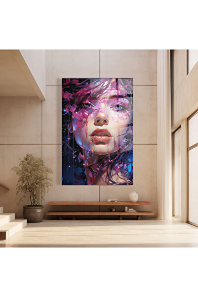 Arthub Glass Painting, Bedroom and Living Room, Portrait, Cute Purple Girl