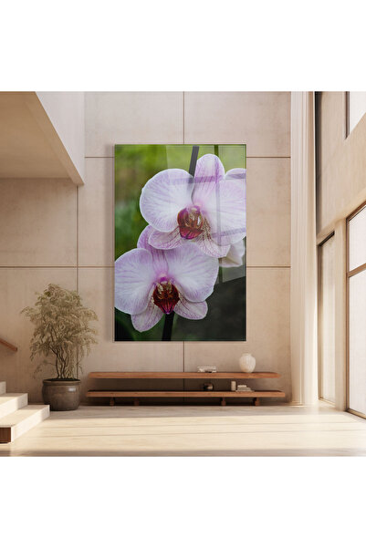 Arthub Glass Painting, Bedroom and Living Room, Orchid, Garden Light Purple Orchid