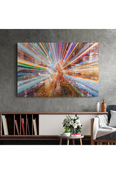 Arthub Glass Painting, Bedroom and Living Room, Urban, Colorful Light City