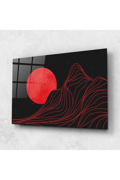 Arthub Tablou Sticla,Dormitor si Living, Minimaliste, Bloody Moon