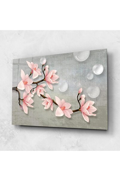 Arthub Tablou Sticla,Dormitor si Living, Magnolii, Pink Magnolia