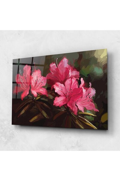 Arthub Glass Painting, Bedroom and Living Room, Exotic Flowers, Pink Exotic Art