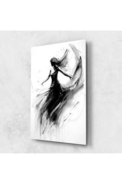 Arthub Tablou Sticla,Dormitor si Living, Siluete, Dancing Woman Drawn