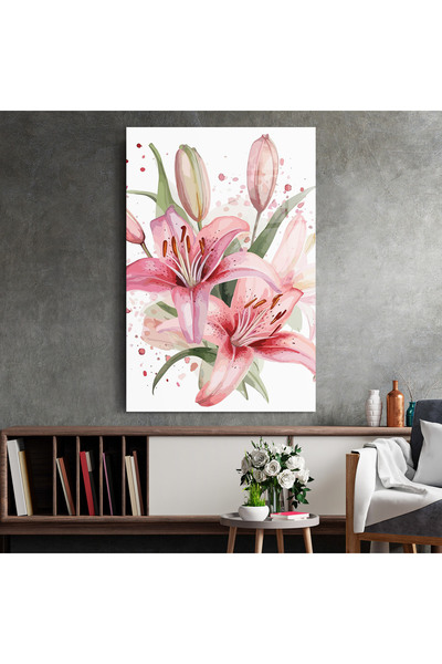 Arthub Glass Painting, Bedroom and Living Room, Lilies, Beautiful Pink Lily
