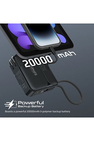 Promate بنك طاقة فائق الصغر بسعة 20000 مللي أمبير في الساعة مع شاحن تيار متردد