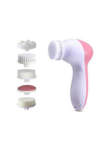 zola Perie de față, 5 în 1, masaj și curățare, ușor de utilizat, alb/roz