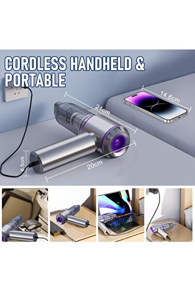 SKY TOUCH SKY-TOUCH Portable Handheld Cordless Vacuum Cleaner & Air Duster, 16000PA, 4-in-1