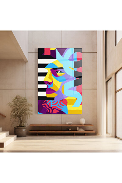 Arthub Glass Painting, Bedroom and Living Room, Collages, Abstract Male Face