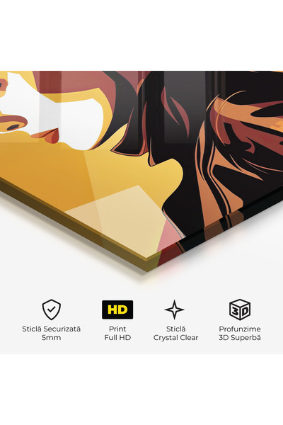 Arthub Glass Painting, Bedroom and Living Room, Pop, Graphical Pop Girl