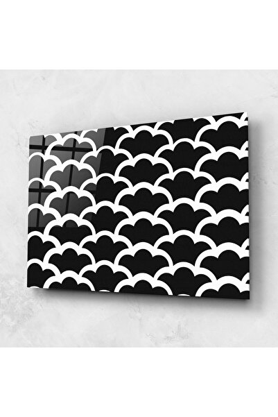 Arthub Tablou Sticla,Dormitor si Living, Geometrice, Black Clouds