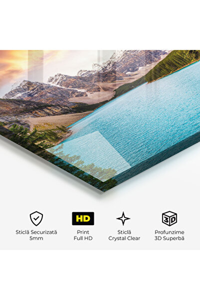 Arthub Glass Painting, Bedroom and Living Room, Lakes, Blue Magic Lake