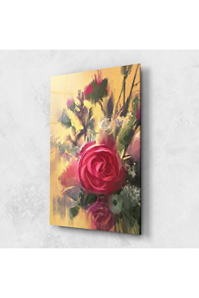 Arthub Glass Painting, Bedroom and Living Room, Roses, Pink Rose Painting