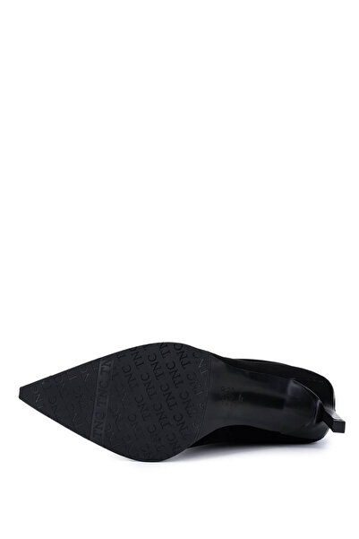 Tamer Tanca Women's Genuine Leather Black Suede Heeled Boots