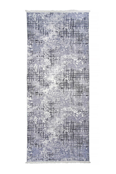 Dijidekor Digital Fringed Carpet Modern Designed in Gray Color Erasable 160X200