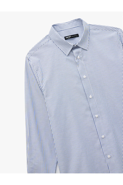 Koton Regular Fit Classic Collar Cotton Blend Long Sleeve Shirt