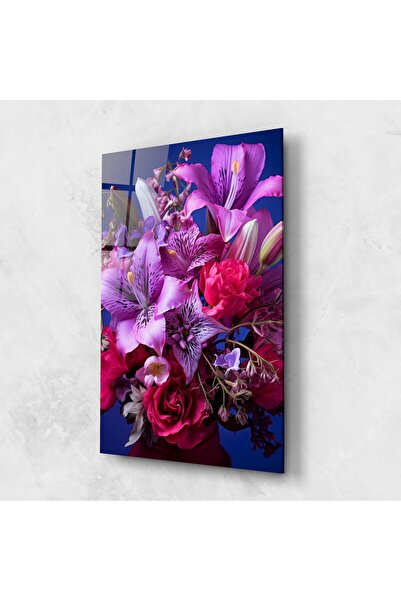 Arthub Tablou Sticla,Dormitor si Living, Buchet De Flori, Purple Pretty Flowers