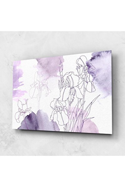 Arthub Tablou Sticla,Dormitor si Living, Iris, Iris Purple Watercolor