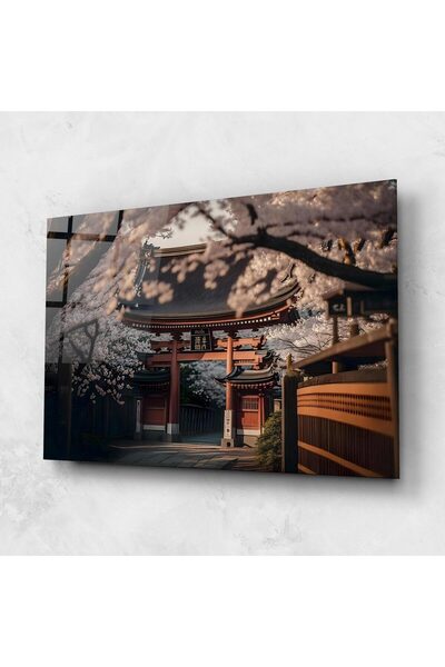 Arthub Glass Painting, Bedroom and Living Room, Asian, Cherry Blossom Garden
