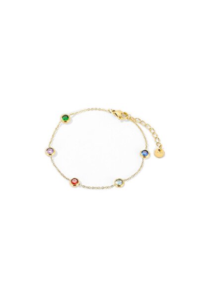RAFINI Rainbow Gems Bracelet - 18K Gold Plated, Stainless Steel