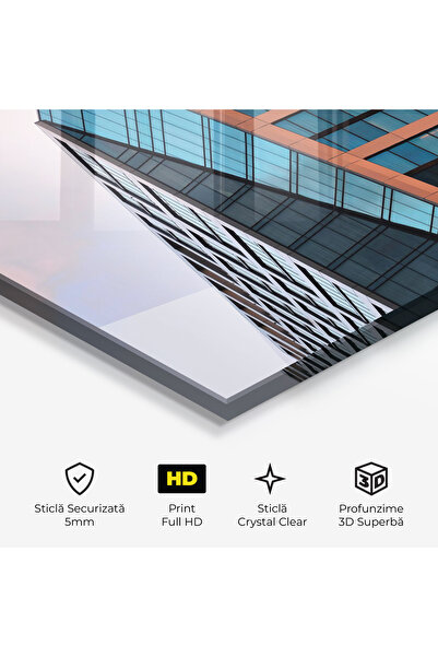 Arthub Tablou Sticla,Dormitor si Living, Urbane, Blue Glass Building