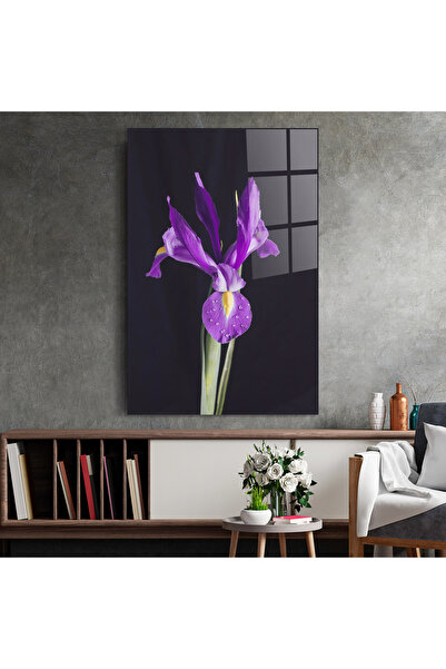 Arthub Glass Painting, Bedroom and Living Room, Iris, Fresh Purple Iris