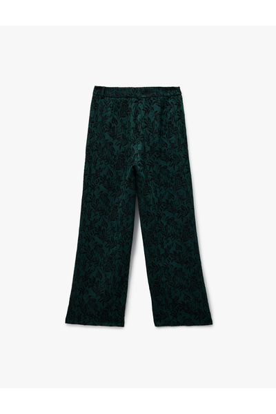 Koton X Melis Ağazat - Straight Fit Floral Patterned Trousers with Pockets